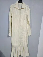 バイカラー コットン フリルワンピース 66