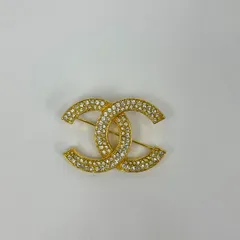 CHANEL シャネル ココマーク ラインストーン ヴィンテージ ブローチ