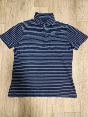 UNIQLO（ユニクロ） メンズ 白 ボーダー柄 半袖ポロシャツ 100サイズ