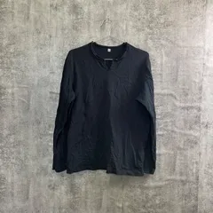【T-950】ユニクロ XL ブラック 長袖カットソー レディース 無地 シンプル インナー 薄手 ロンT ベーシック カジュアル 春秋 着回し 大きめサイズ 古着