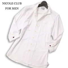 NICOLE CLUB FOR MEN ニコルクラブ フォーメン 春夏 襟ワイヤー★ 7分袖 スリム シャツ Sz.48 メンズ