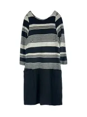 36 ANATELIER コットン 100 % ストライプ リボン ワンピース