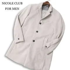 NICOLE CLUB FOR MEN ニコルクラブ フォーメン 秋冬★ スウェード調 チェスター コート Sz.46 メンズ 灰 グレー