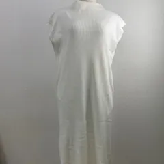 ロングワンピース 白 リブ ワンピース Iライン ノースリーブ マキシ丈 シンプル　20250918-0005