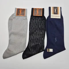 【新品】YVES SAINT LAURENT メンズソックス 3足セット