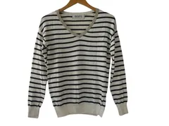 k05241130133　ROPE　Mサイズ　白×黒×ゴールド　　トップス　ニットorセーター　秋冬