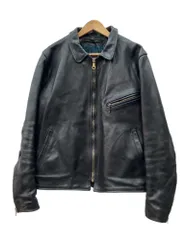 バンソン VANSON Leathers Single Riders Jacket シングル ライダース ジャケット ジップアップ 内チェック バイカー アウトドア アウター黒 サイズ42 ジャケット 無地 ブラック 104MT-2928