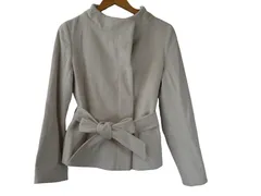 k05241130055　en quete　9　White　Ｓサイズ程度　アウター　コートミディアム丈　秋冬