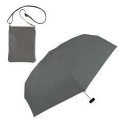 【レザー調ポシェット付き・コンパクト】男の晴雨兼用傘 Wpc. IZA(イーザ) THE GENTLE ONE グレー ≪遮熱/遮光率100%/UVカット率100%/UPF50＋/晴雨兼用≫  [グレー] [【レザー調ポシェット】THE GENTLE ONE]