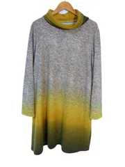 k01241018130　noa-ge　LLサイズ　茶色×黄色×深緑　　ワンピース or ドレス　チュニック　秋冬