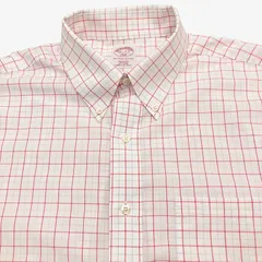 【16 1/2-36/37】Brooks Brothers（ブルックスブラザーズ）346 ポロカラーBD（ボタンダウン）シャツ チェック / Regular Fit / Non-Iron / Cotton 100% メンズXL相当