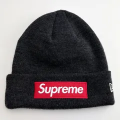 美品 Supreme Box Logo Beanie New Era Charcoal シュプリーム ボックスロゴ ビーニー ニューエラ チャコール ■