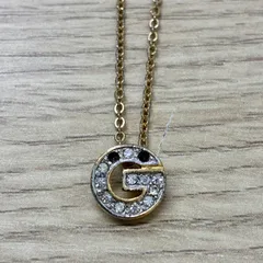 [Y0324]ジバンシー ロゴネックレス ラインストーン ゴールド ヴィンテージ レディース