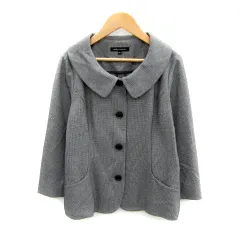 ローラアシュレイ LAURA ASHLEY ステンカラージャケット ミドル丈 総柄 七分袖 9 グレー /SY40のサムネイル