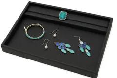 Crystal craft ジュエリートレイ アクセサリートレイ リング 指輪 溝付き トレー 業務用 30x22x3cm【ブラック】 [ブラック]