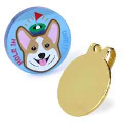 NARUSA Corgi Golf Marker, Blue Fluorescent Acrylic, 3cm, with Base…