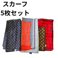 スカーフ 5枚セット まとめ売り ドット柄 総柄