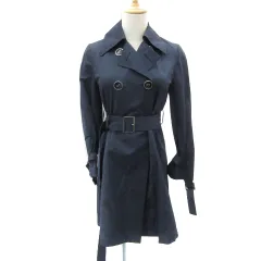 イネド INED トレンチコート スプリングコート ロング丈 7 ネイビー 紺 /YM2