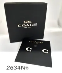 【2634N6】 コーチ COACH シグネチャー C スタッド ピアス 中古