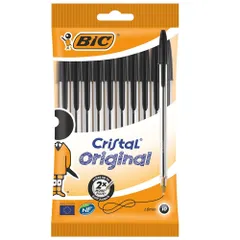 Bicジャパン ビック(Bic) 大容量 ボールペン クリスタル ミディアム 1.0mm 油性 黒 10本入り CMBLK-10P