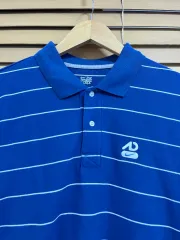 ナイキ メンズ ブルー ストライプ ポロシャツ Lサイズ