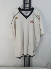 デサント₍DESCENTE) LG TWINS ツインズ ウォームアップ 半袖 Vネック プロメイド ウィンドブレーカー ホワイト 110