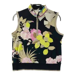 サイズ：38 LEONARD SPORT レオナール スポーツ  ハーフジップ ノースリーブシャツ 総柄 ブラック系 [240101596475] ゴルフウェア レディース ストスト