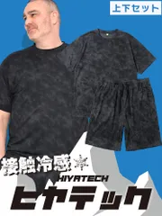 Tシャツ 半袖 ショートパンツ メンズ 大きいサイズ ヒヤテック 接触冷感 ストレッチ ドライ 上下セット HIYATECH (ヒヤテック)