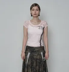 EXE のセットアップ 33 LACE TOP ／ BABY PINK