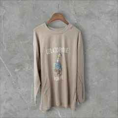 ジェラートピケ オム 長袖コットンTシャツ