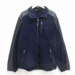 L/古着 エルエルビーン 長袖 フリース ジャケット メンズ 00年代 00s ワンポイントロゴ USA製 紺 26feb16