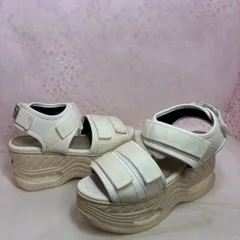 ♡新品未使用♡ 　【激安】　23.0cm　ヨースケ YOSUKE  　レディース 　厚底サンダル　　ベルクロ 　アンクルストラップ 　8cm　厚底フラットソール　 MY1436-271