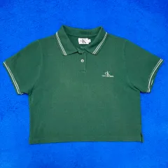 Calvin Klein(カルバ・ンクライン) ジーンズ 半袖 クロップド カラーTシャツ L