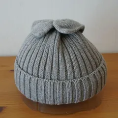 Stample &　キッズ・ベビー帽子　グレイ　ニット帽　女の子　サイズ４６cm〜４８cm　キャップ　帽子　[[2.2.]]のサムネイル