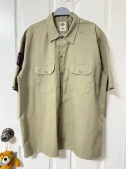 DICKIES(ディッキーズ) カーキ ショートスリーブワークシャツ XL