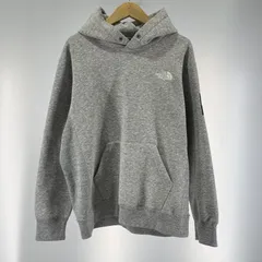 【中古】THE NORTH FACE SQUARE LOGO HOODIE サイズL グレー NT62338 ノースフェイス[19]