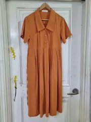 夏 綿 ロング丈ワンピース 状態良好 バスト 43 55 サイズ