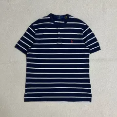ポロ ラルフ ローレン ストライプ フェザーウェイト メッシ ヘンリー 半袖