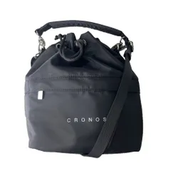 クロノス CRONOS ショルダーバッグ ハンドバッグ 巾着 ドローコード ナイロン ブラック