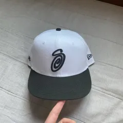 7 3/8 STUSSY ニューエラ カリ S ロゴ 白黒