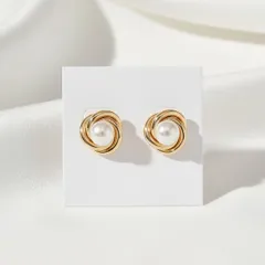 ❤︎24時間以内発送/全品2,000円以下❤︎【上品＆高見えイヤリング】large pearl パール　ゴールド　シンプル　通勤　カジュアル　エレガント　高級　結婚式　セレモニー　痛くない