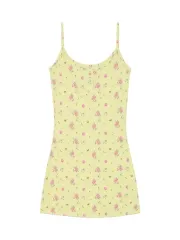 GLOWNY MELLOW CAMI DRESS ( LIME BOUQUET )