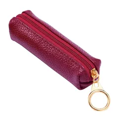 【新品】 コモライフ 小銭が見やすい牛革コインケース ボルドー 財布 見やすい 約縦10.5×横3×高さ3cm レザーウォレット 男性 女性 判子入れ 本革 1