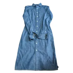  Polo ポロ　デニムブラウスワンピース　タンガリー　ロングシャツ　　レディース　2【Z1814】