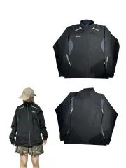 asics アシックス ブラック 白 ロゴ ウィンドブレーカー ジャケット