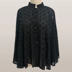 ドット オーバーサイズ ルーズ ブラウス ブラック / レディース 55サイズ / 未使用