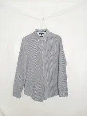 Tommy Hilfiger(トミーヒルフィガー) ストライプ 長袖 スリムフィット シャツ 95