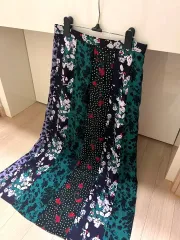 シスレー SISLEY フラワーパータン ミックス シフォン ロング スカート マキシ スカート