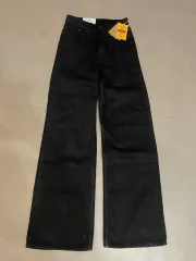 H&M ブラック ワイド パンツ ブラックデニム ブラックデニム 新商品