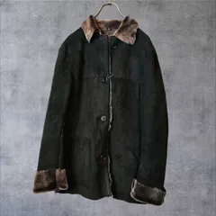 90s VINTAGE TURKEY MADE THIN MOUTON JACKET BLACK 表記レディースM 実寸メンズL相当 羊革 シープスキン トルコ製 薄手 ムートンジャケット ブラック 黒 深水光太 OUR'S モード Y2K レザージャケットのサムネイル
